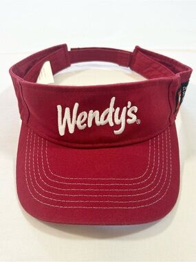 Wendy's Dave Thomas Foundation For Adoption Strapback Sun Visor Cap Red One Size